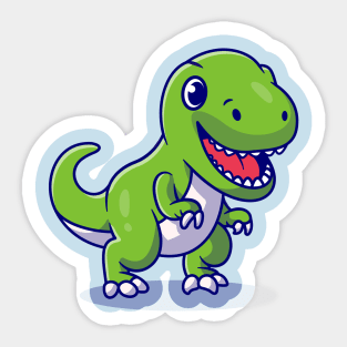 Cute Dino Smiling Cartoon Sticker